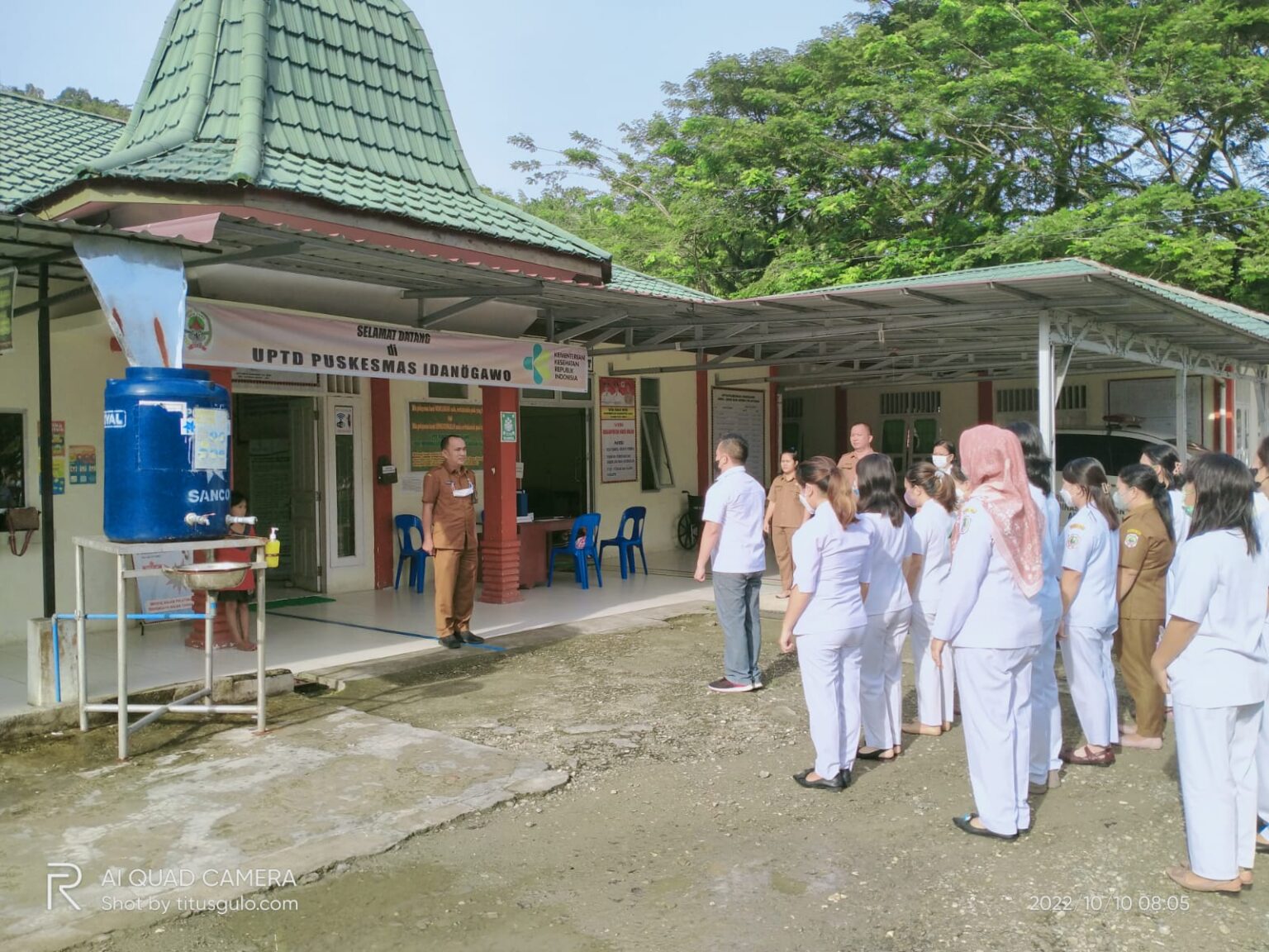 KABAG ORGANISASI SEKRETARIAT DAERAH KABUPATEN NIAS PIMPIN APEL PAGI DI UPTD PUSKESMAS IDANOGAWO